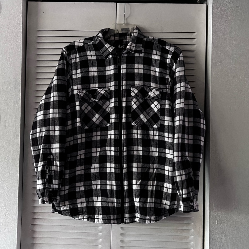 4x4 Men’s Plaid Sherpa Fleece Jacket or Unisex